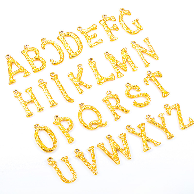 Vacuum plated 18K gold letters (A-Z) 26