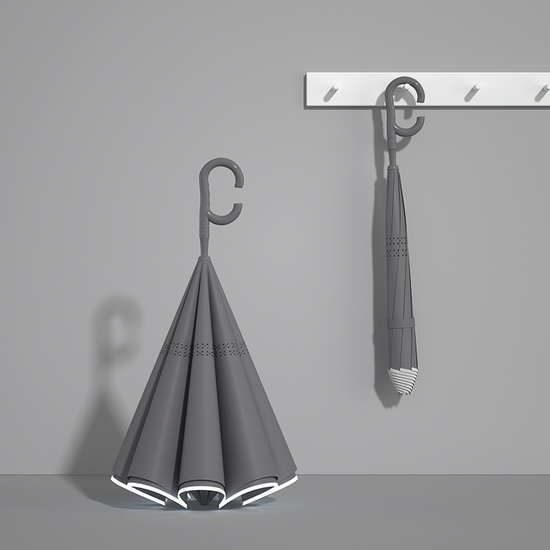 Gentleman Grey - Color Matching Automatic Reverse Umbrella