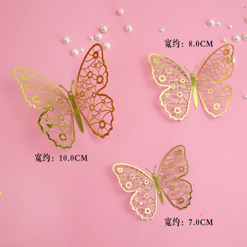 Butterfly Gold - No. 1 -4 sets -12 pieces