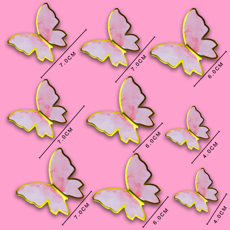 Pink butterfly -9 pieces - Material pack