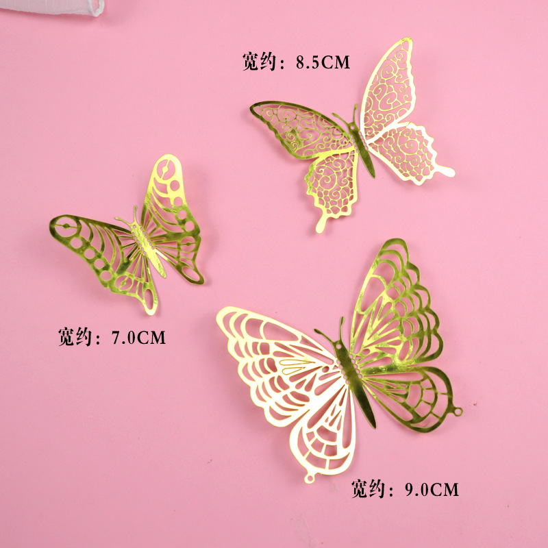 Butterfly Gold - No. 2 -4 sets -12 pieces