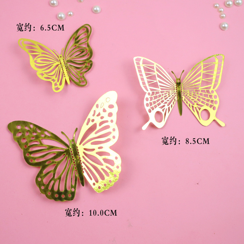 Butterfly Gold - No. 4 -4 sets -12 pieces