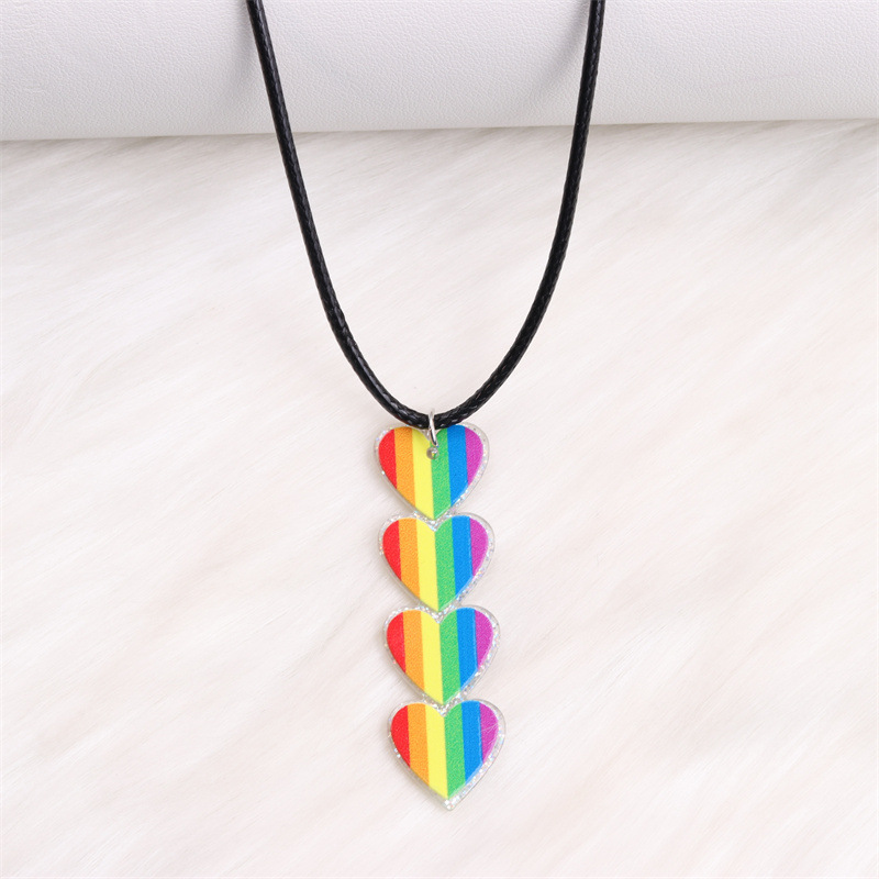 2:Vertical rainbow four hearts