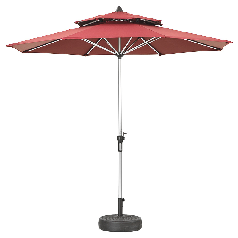 Wine red-Milan-double top umbrella   22L base