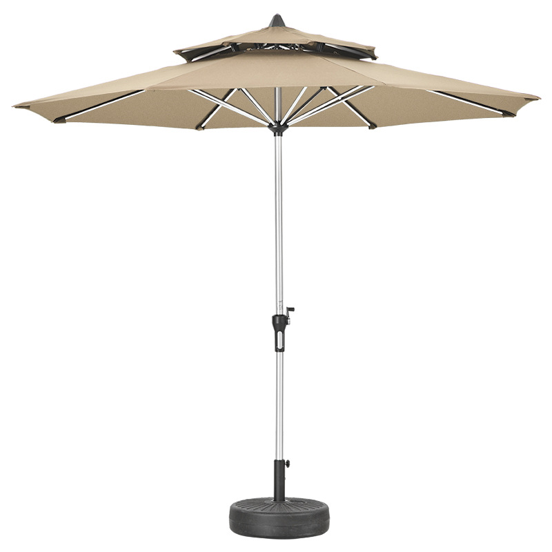 Khaki color-Milan-double top umbrella   22L base