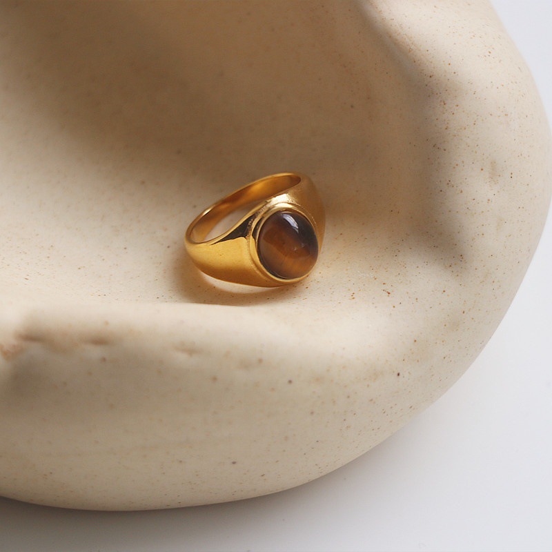 18k golden tiger's eye stone 5