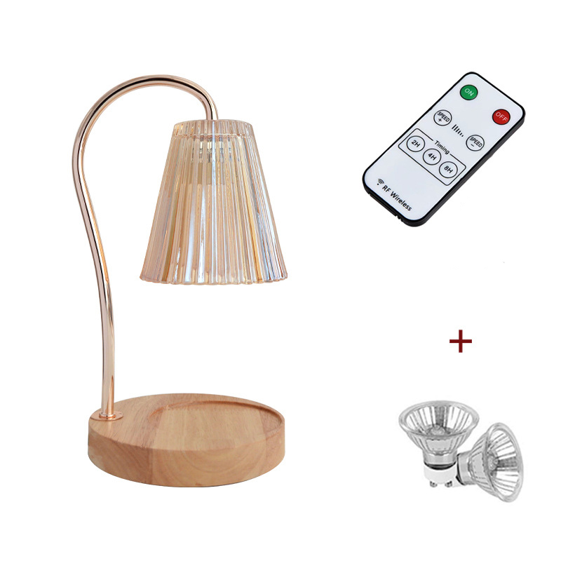 Champagne shade - Log base - Multi-function wireless remote control -2 bulbs