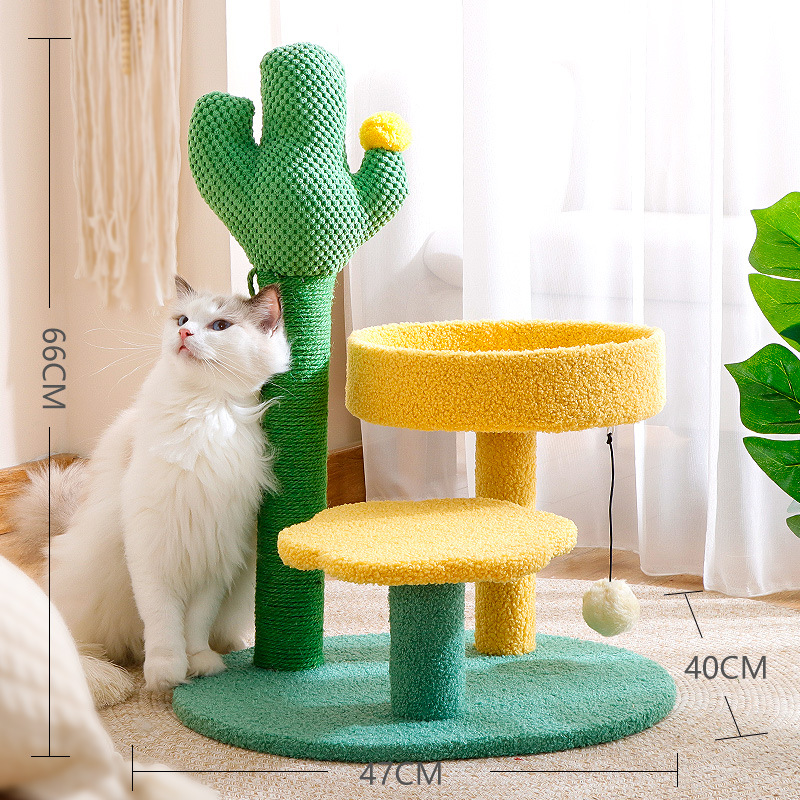Cactus cat scratching board - Yellow nest