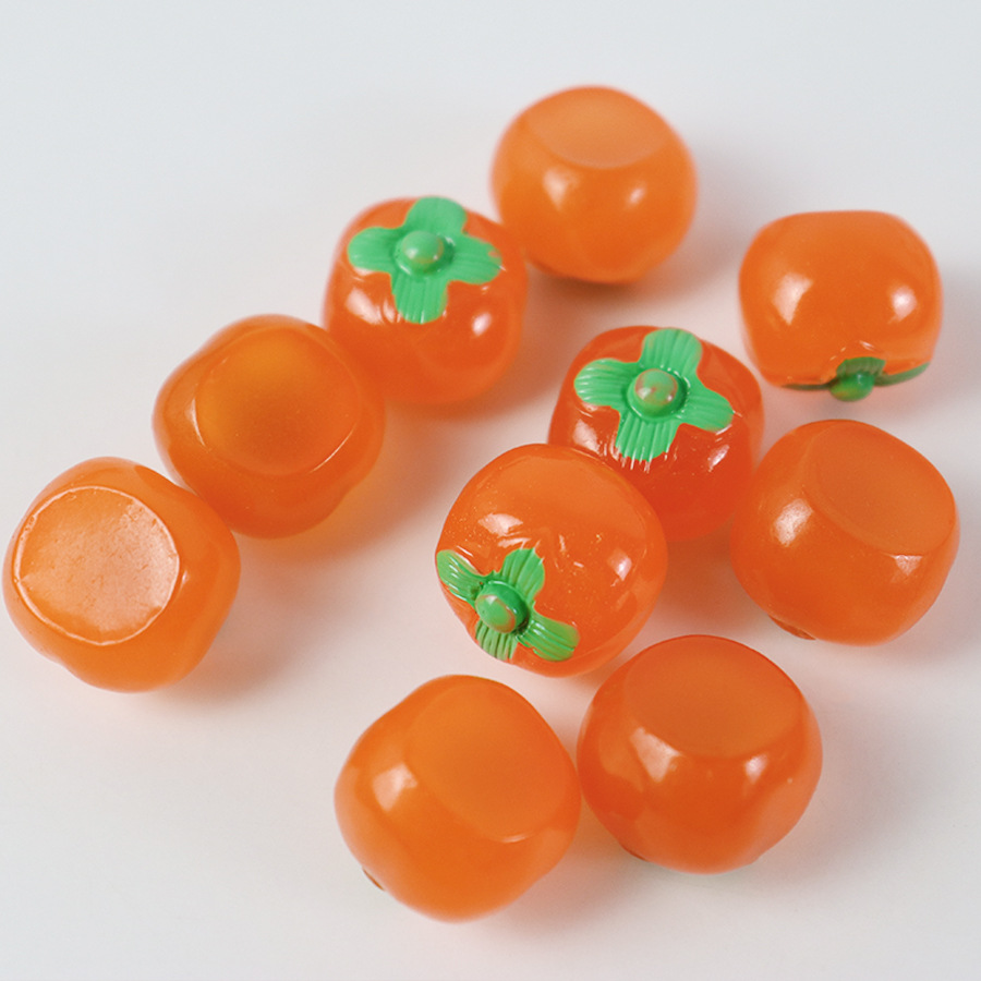 Transparent small persimmon 17x14mm