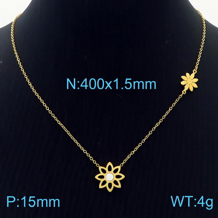 Gold necklace KN235560-LX