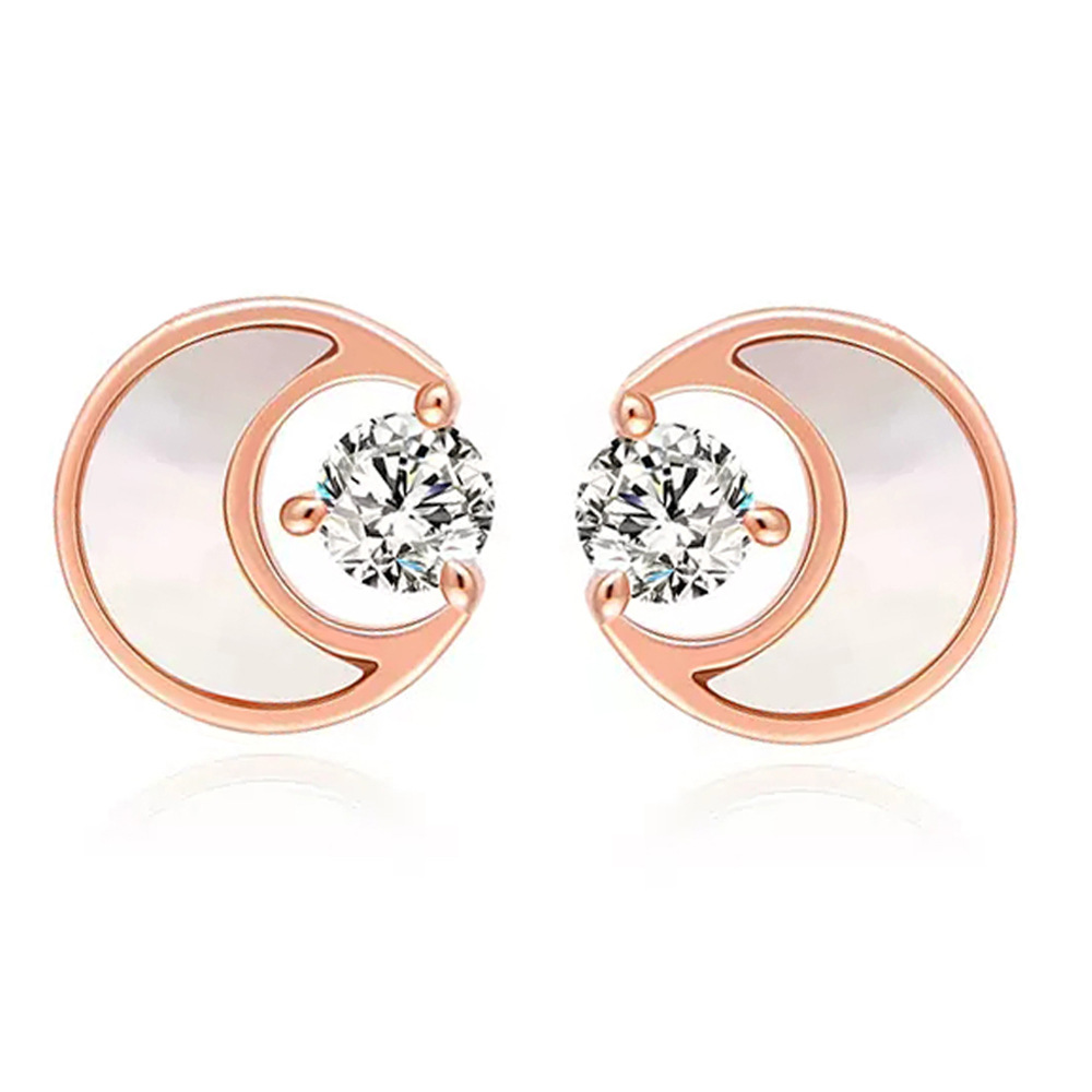 M85 stud earrings plated in rose gold
