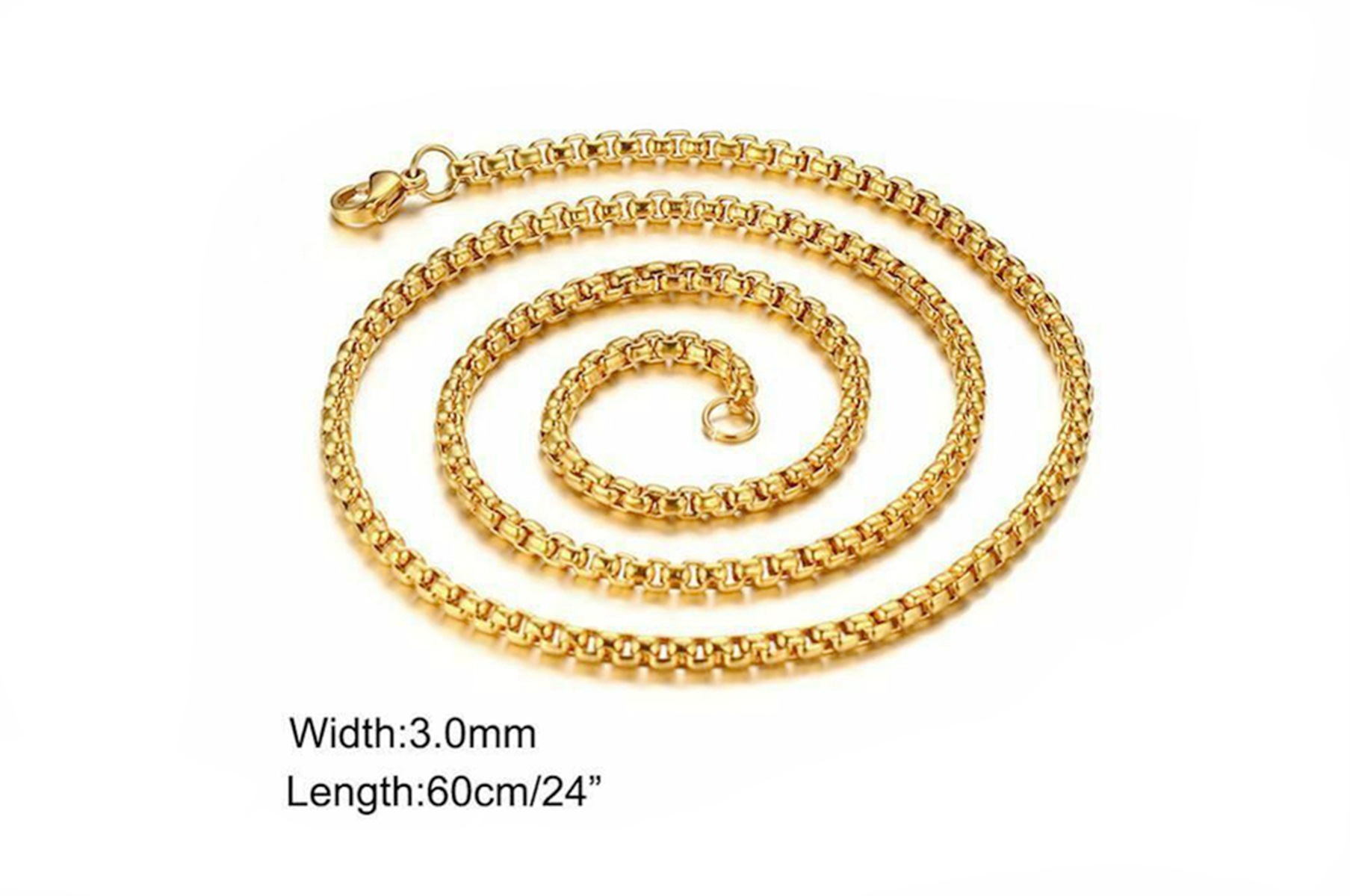 2:3MM * 60CM golden pearl chain