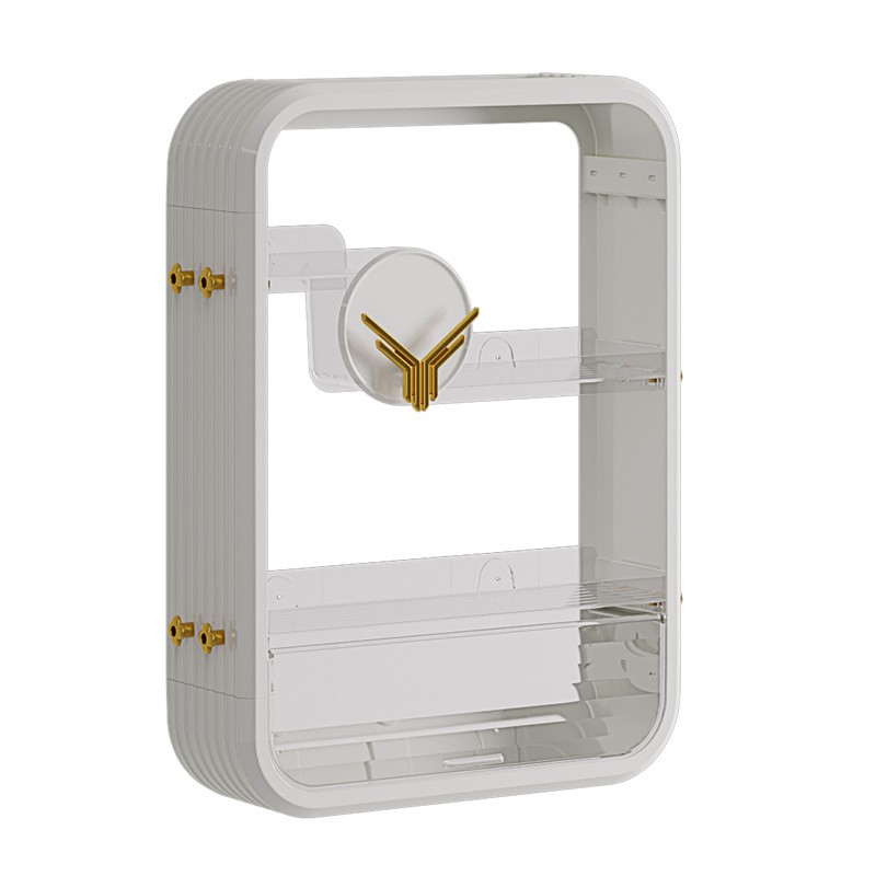 8508-3 Light luxury hanging wall storage box three layers of elegant white