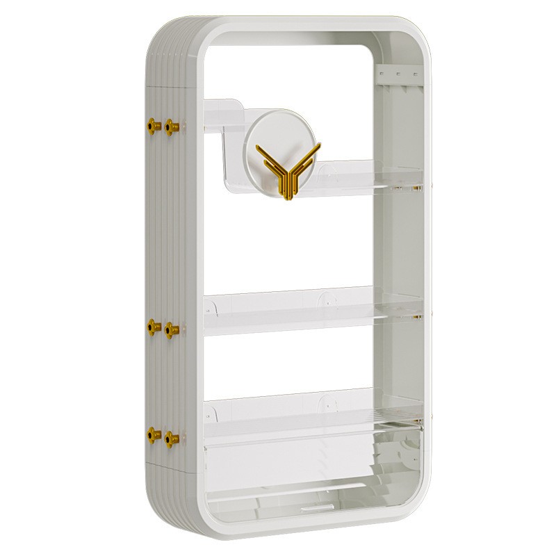 8508-4 Light luxury hanging wall storage box four layers of elegant white