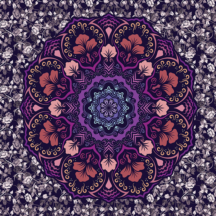 Belle Rose Mandala Tapestry