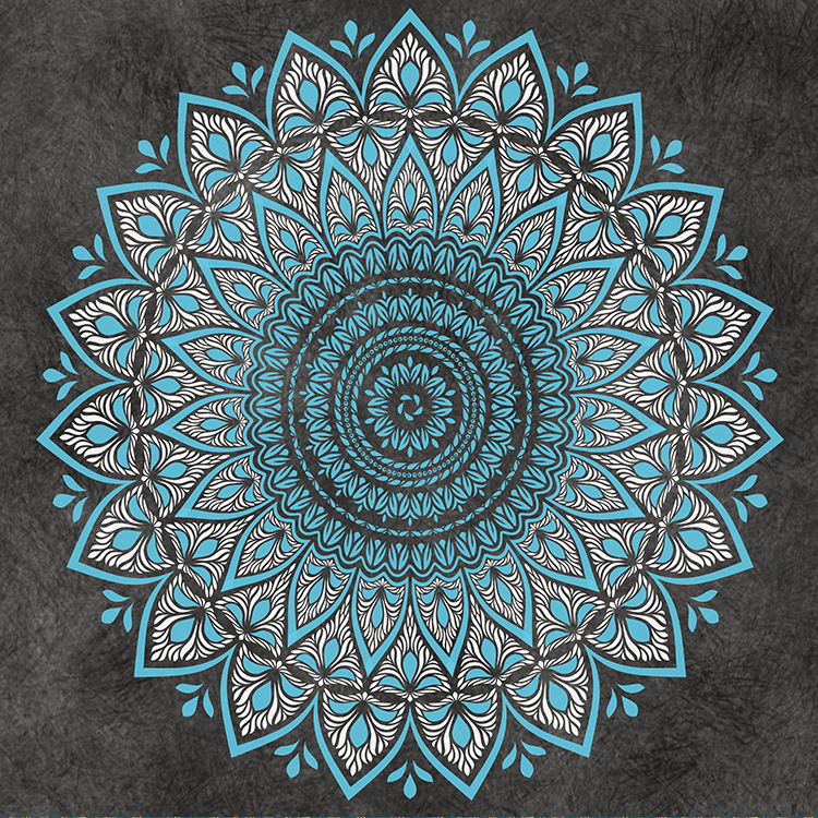 Dark Turquoise Mandala Tapestry