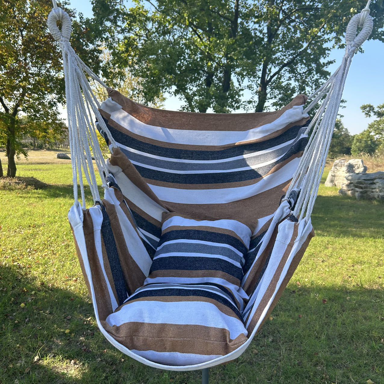 brown stripe (Hanging chair and rope)