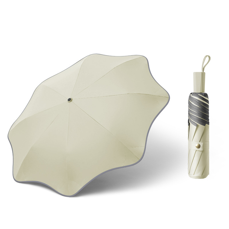 Round-corner umbrella manual - rice white