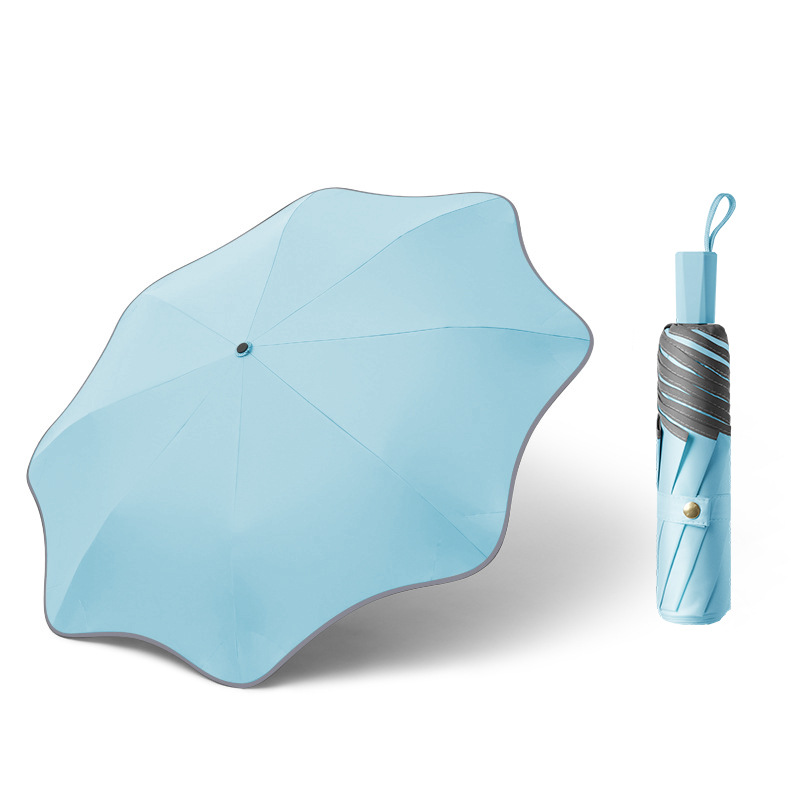 Round-corner umbrella manual - light blue