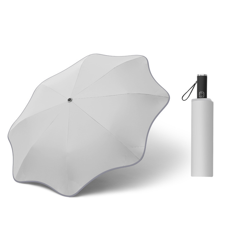Rounded Umbrella Automatic - beige white