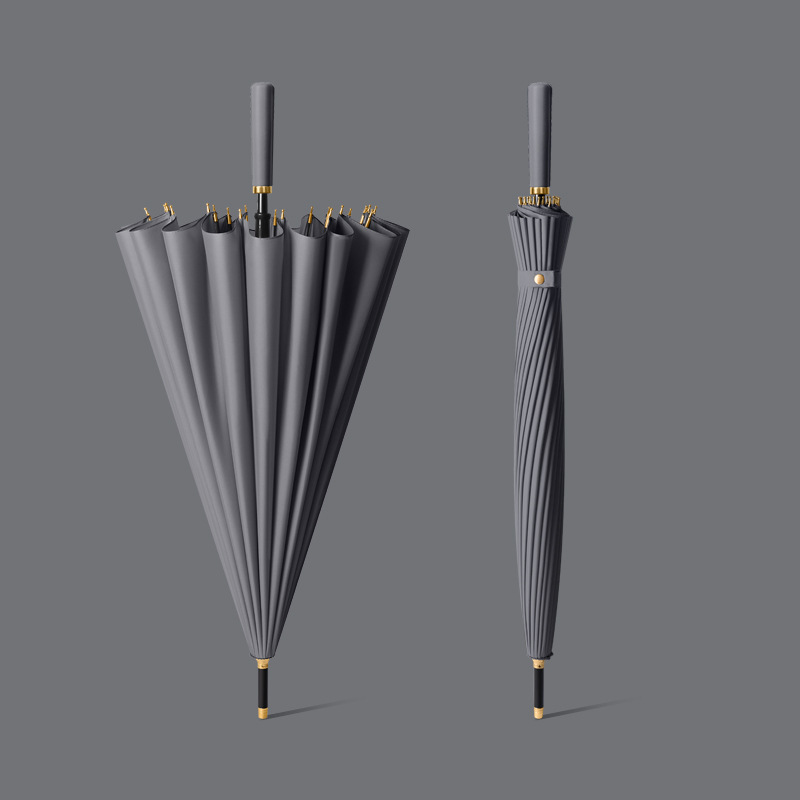 24 bone manual dark grey fiber umbrella skin straight handle delivery umbrella cover