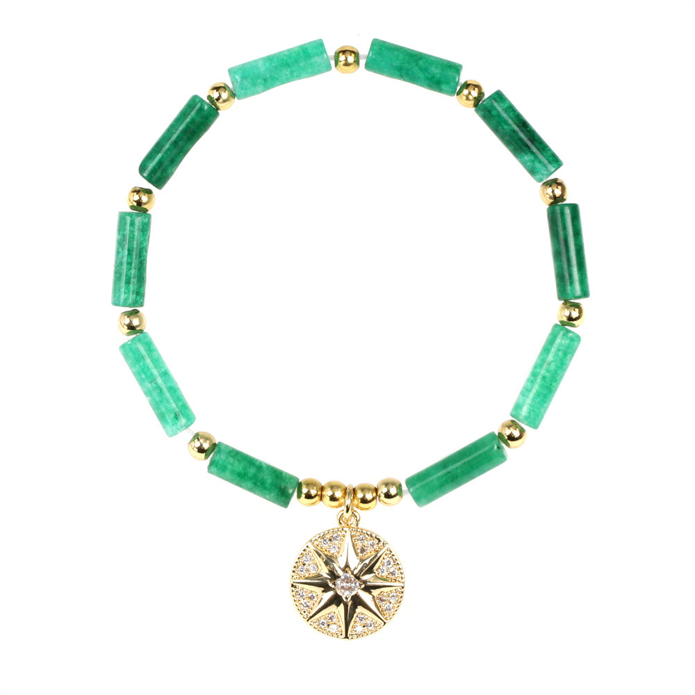 Green agate bracelet -16-17cm
