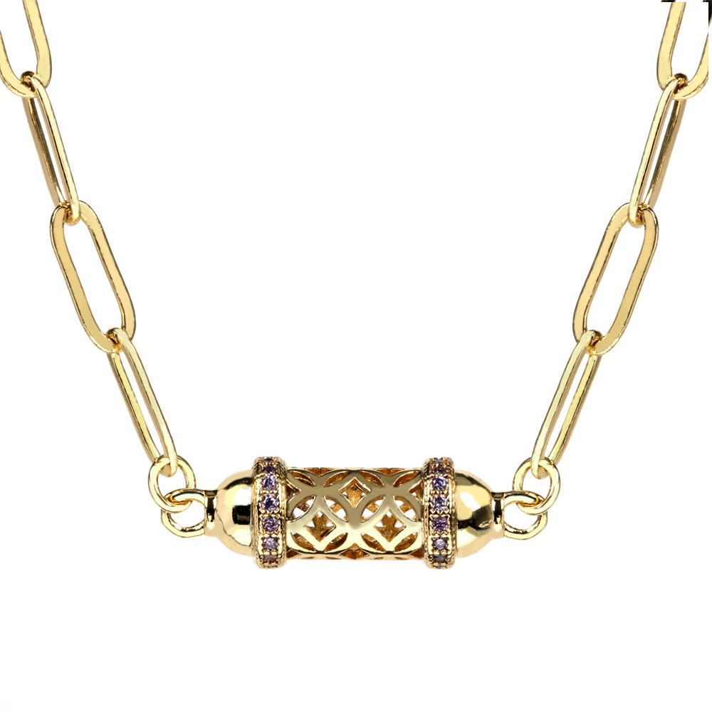 Purple diamond necklace -40x5cm