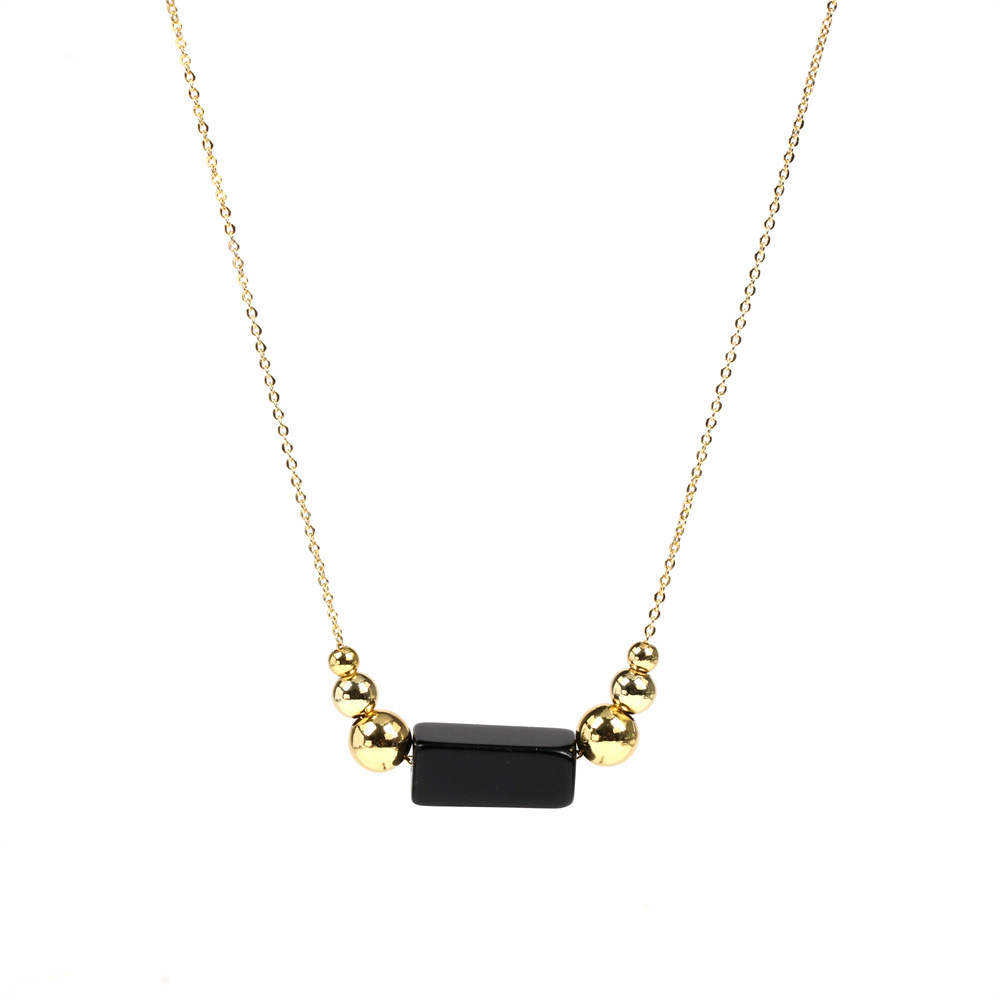 Black agate necklace -35x5cm