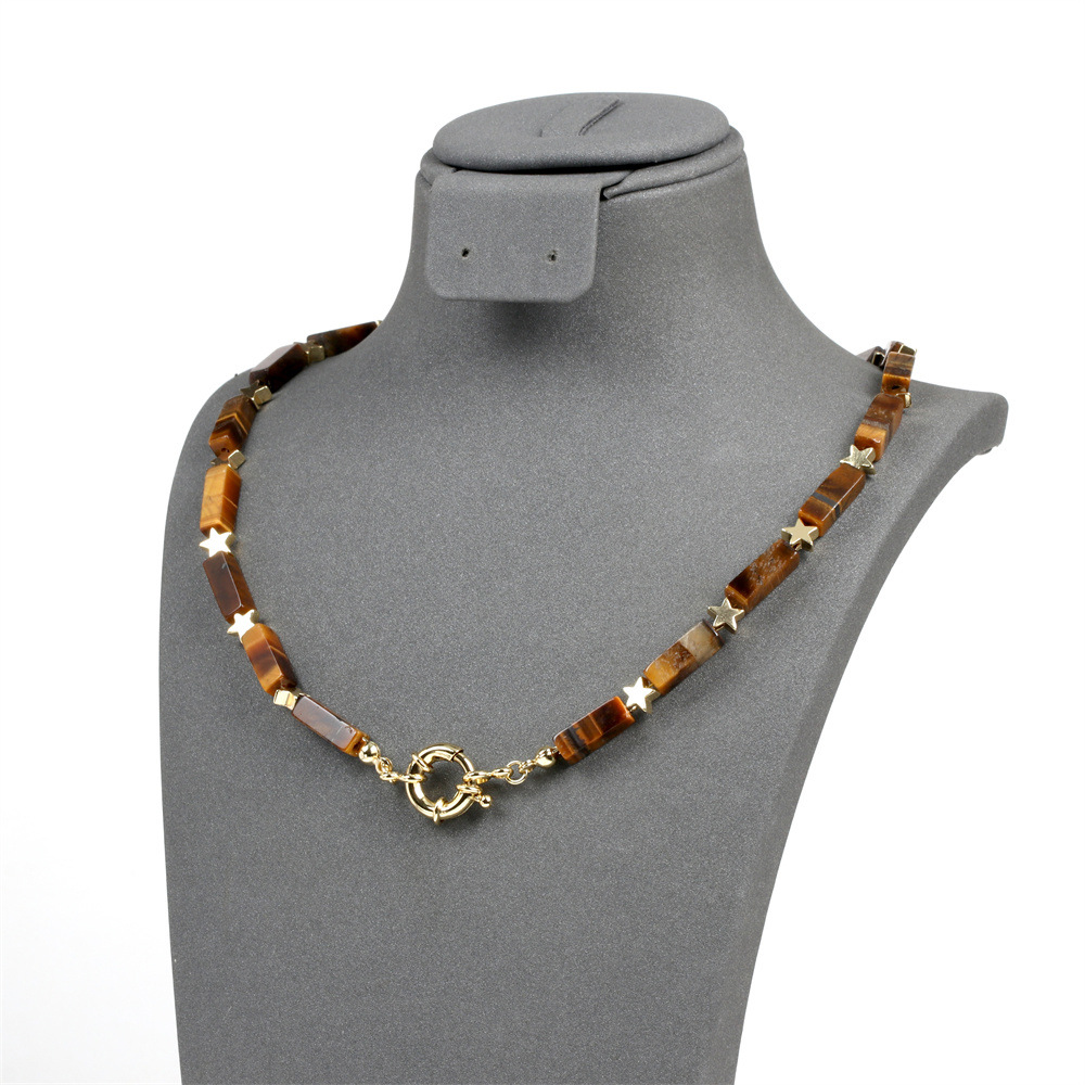 1:Yellow Tiger Eye Necklace -40cm