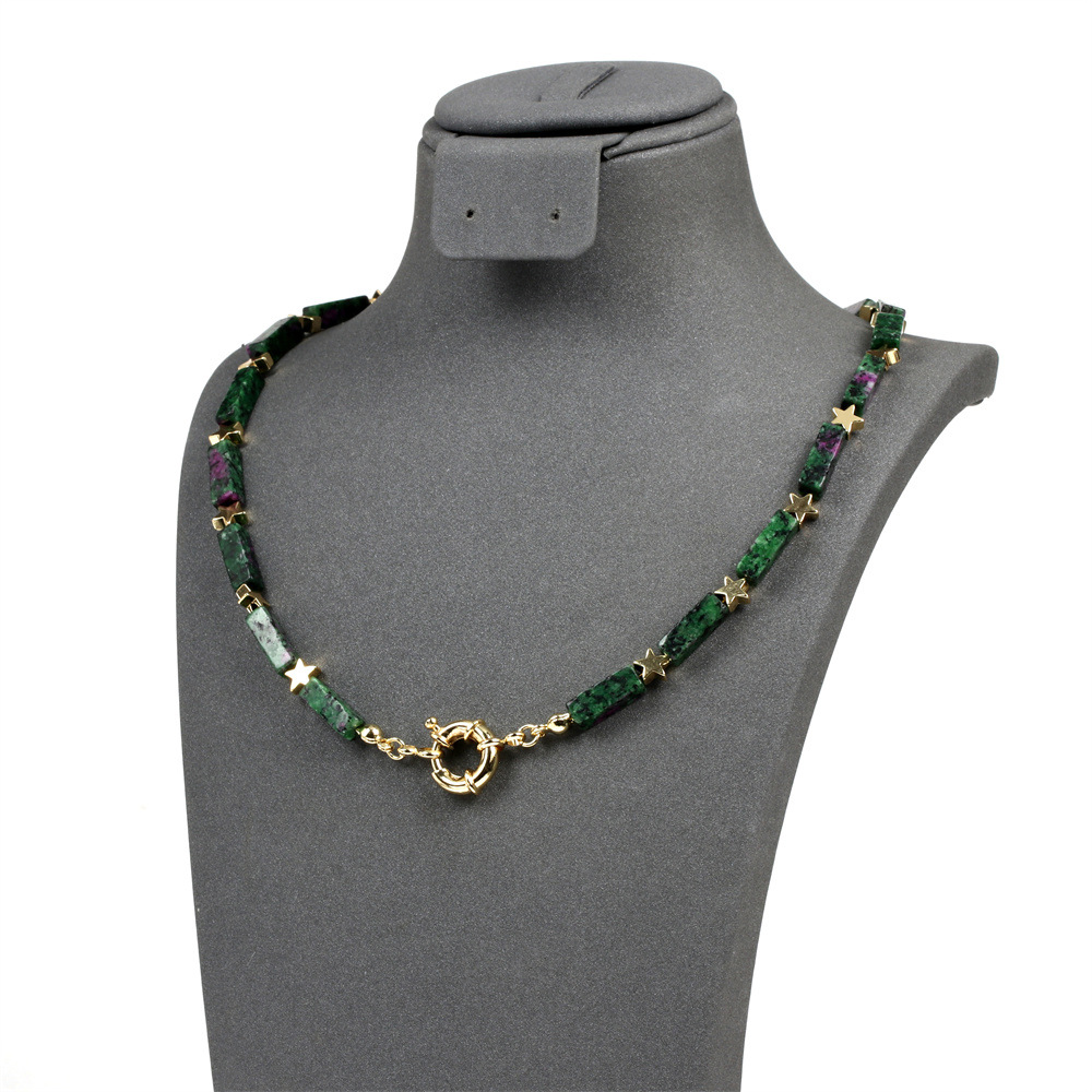 5:Floral Green necklace -40cm