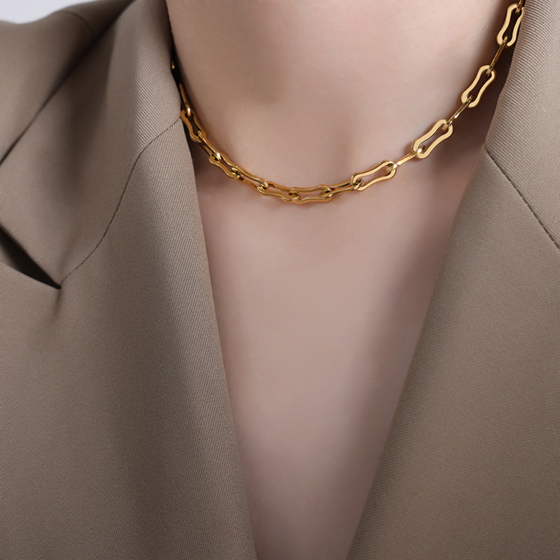 P1535 - Gold Necklace - 36cm Tail Chain 5cm