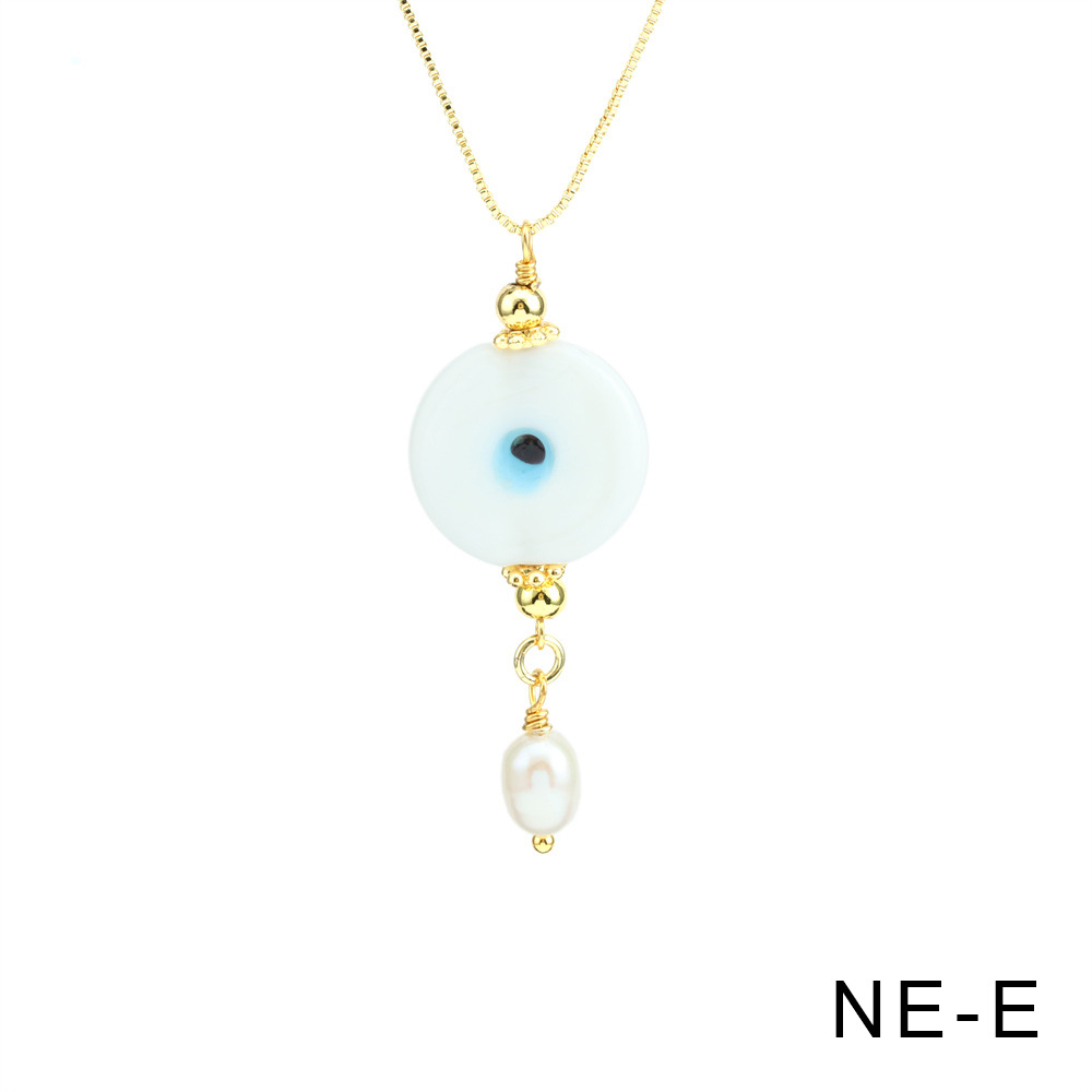 9:White Eye necklace -35-45cm