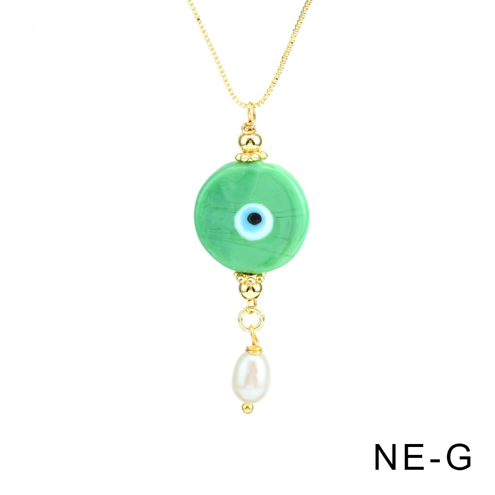13:Green Eye necklace -35-45cm