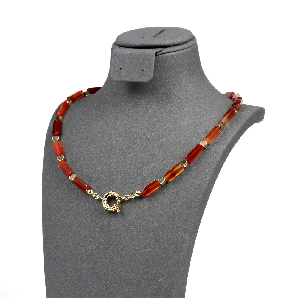 1:Red agate necklace 40cm