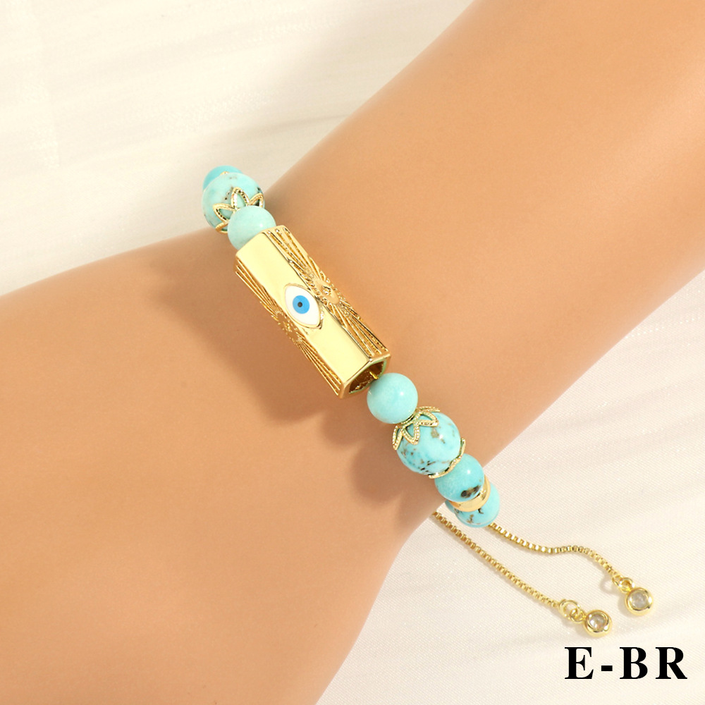 5:Blue turquoise bracelet 16-22cm