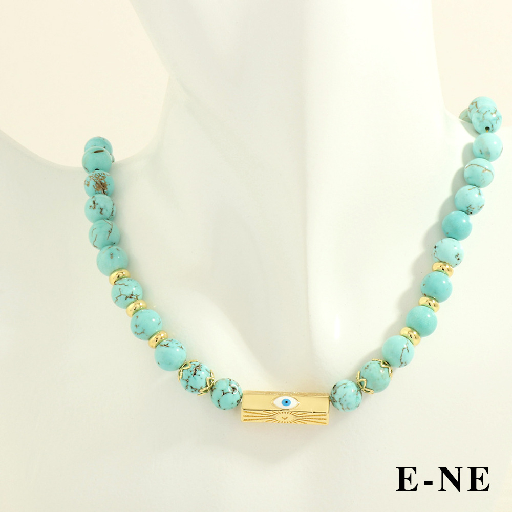 Blue turquoise necklace 40X5cm