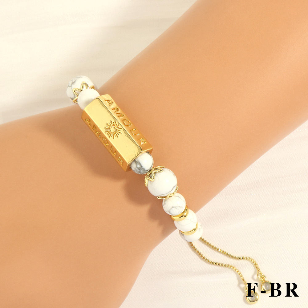 7:White Turquoise bracelet 16-22cm