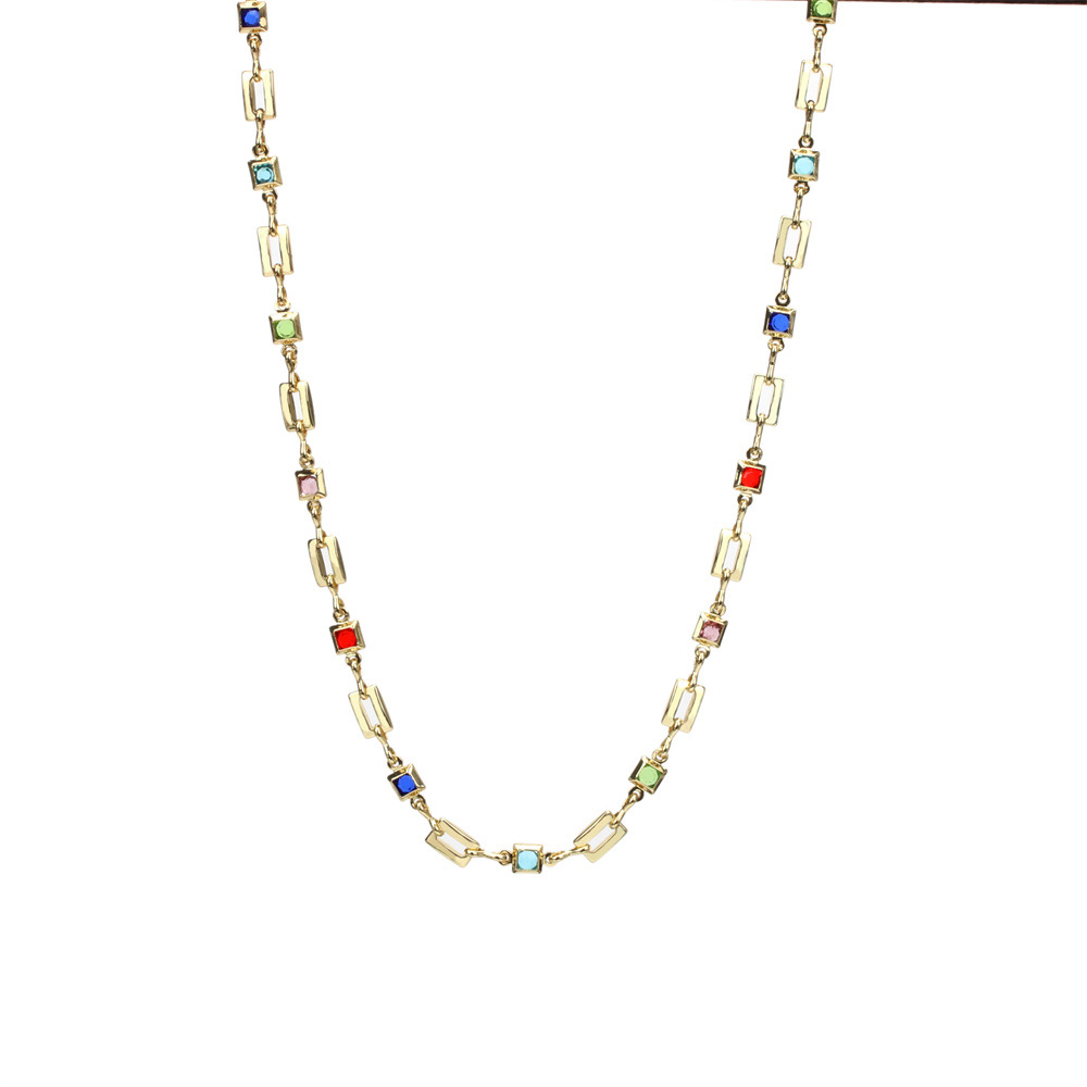 1:Color zirconium necklace 35-40cm