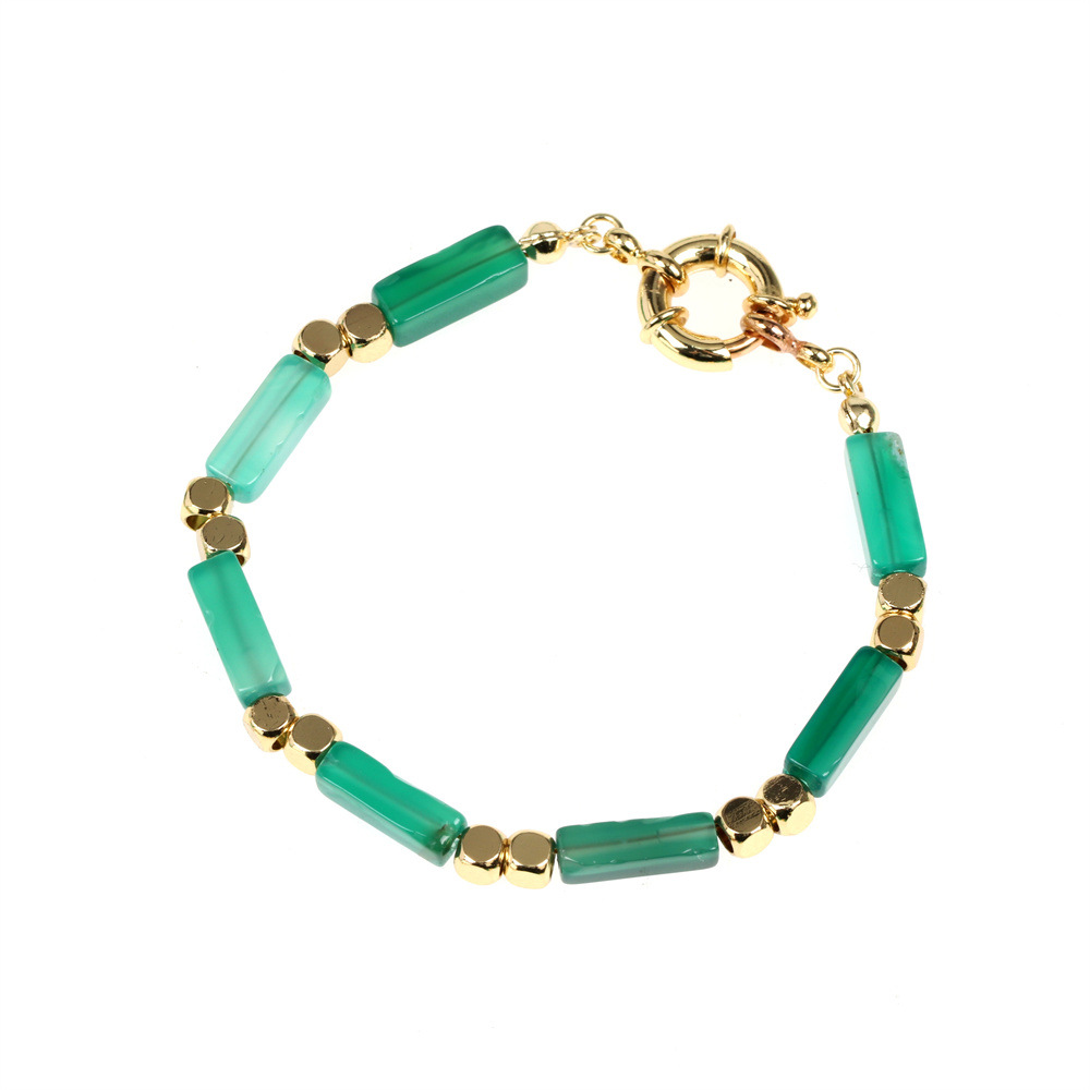Green agate bracelet 16cm