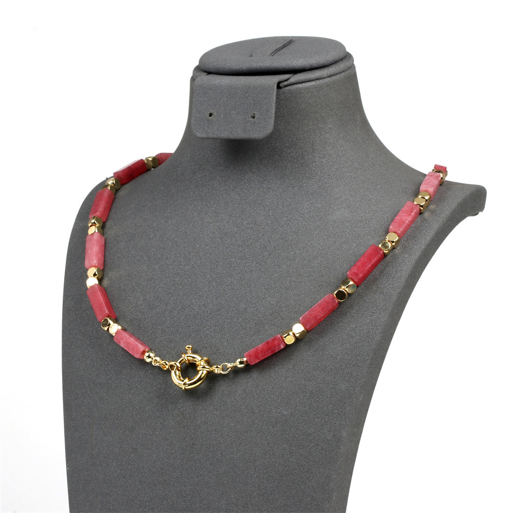 Red chalcedony necklace 40cm
