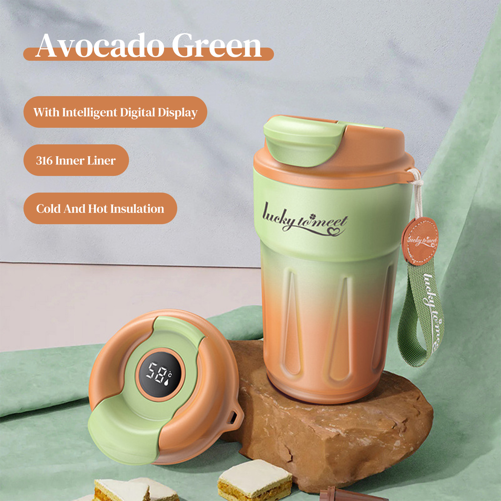 Smart gradient-avocado green