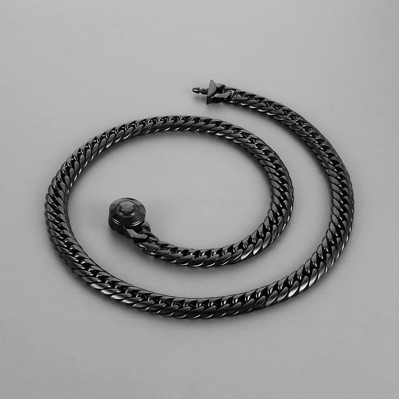 Black (smooth button) Bracelet 20cm
