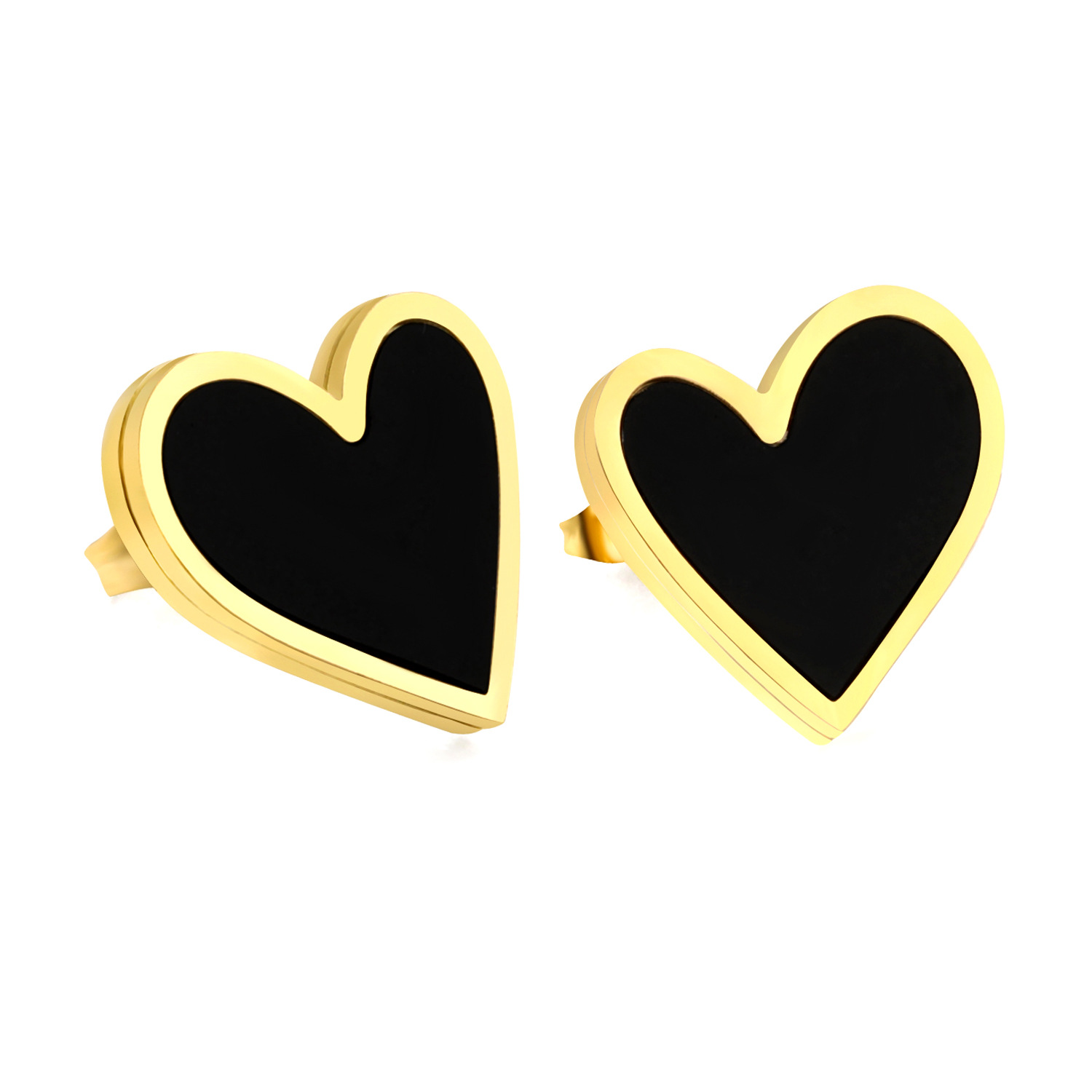 5:Black shell earrings gold