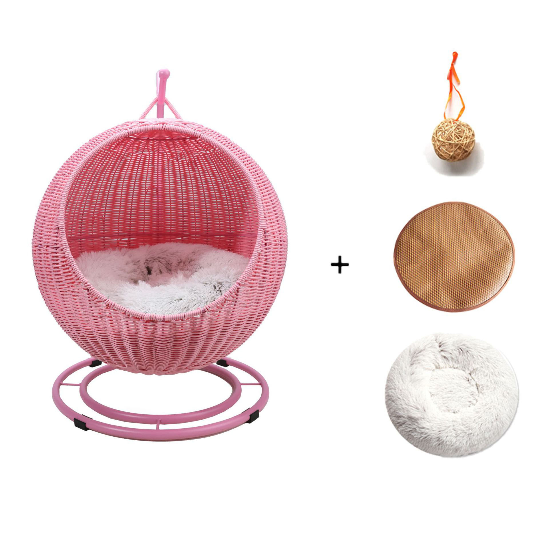 Pink Cat's Nest - Long Hair Mat - Mat (Rattan Ball)
