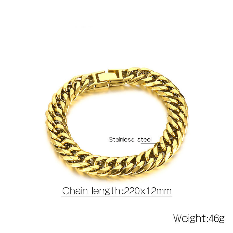 Gold (width 12mm) Bracelet 22cm