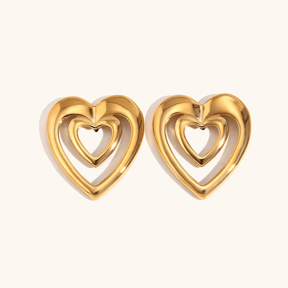 Double hollow stud stud - Gold