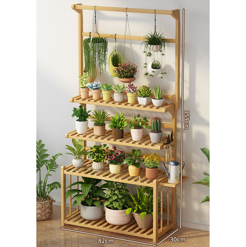 [with hanging orchid] Ladder flower stand 80 primary colors