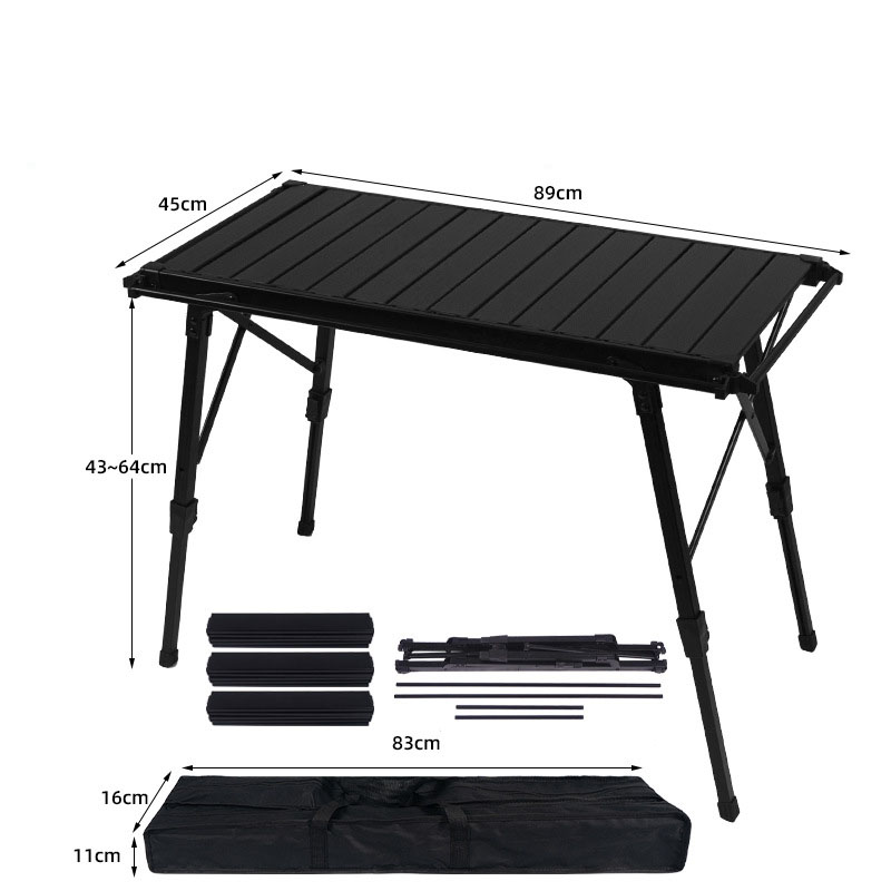 [8744] aluminum plate table-black