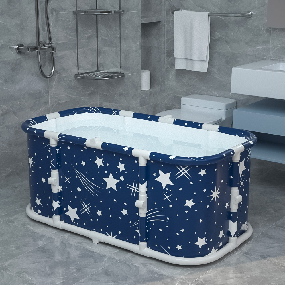 [ No installation bathtub starry blue ]Bathtub   cushion   bath bag   bath cover