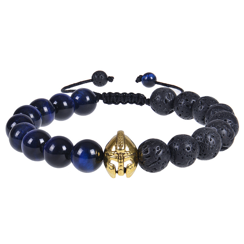 Blue Tiger Eye and Lava Stone